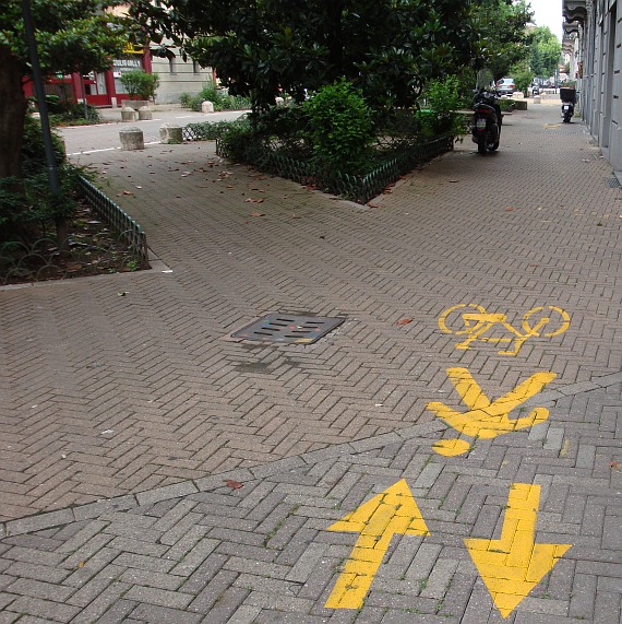  Stop dall'alto  alla ciclabile sperimentale